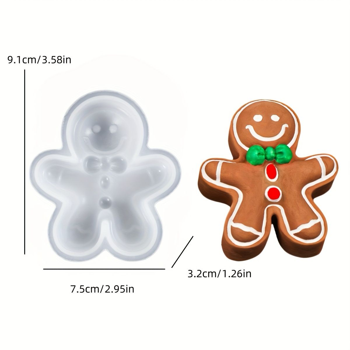 Lyba Moulds Christmas Gingerbread Man Silicone Candle Mould