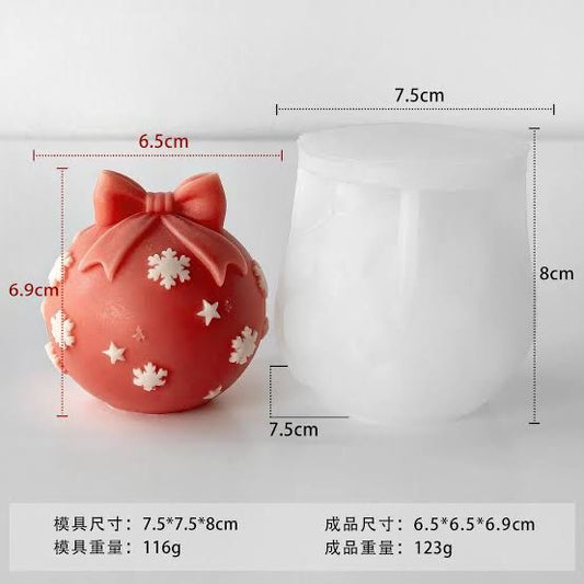 Lyba Moulds Christmas Ball Bow Tie Candle Silicone Mould