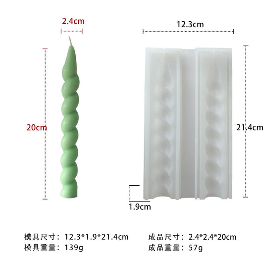 Lyba Moulds Spiral Tall Taper Pillar Candle Silicone Mould