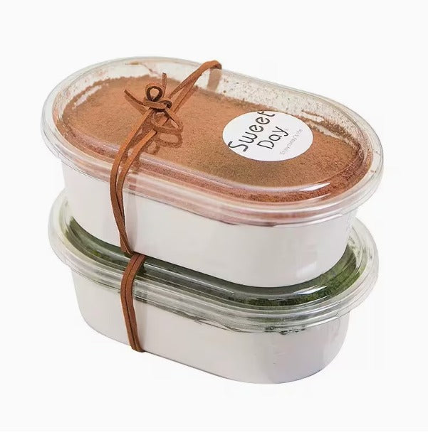 Bakewareindia Transparent Oval Dessert Container with Lid,10pc Pack