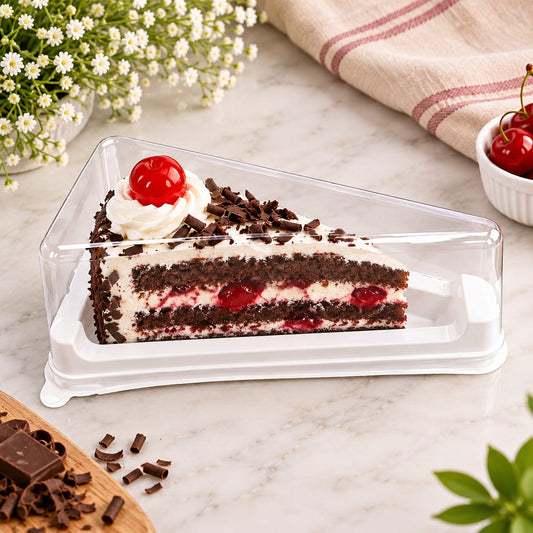 Bakewareindia Transparent Long Triangle Dessert Container with Lid,20pcs Pack