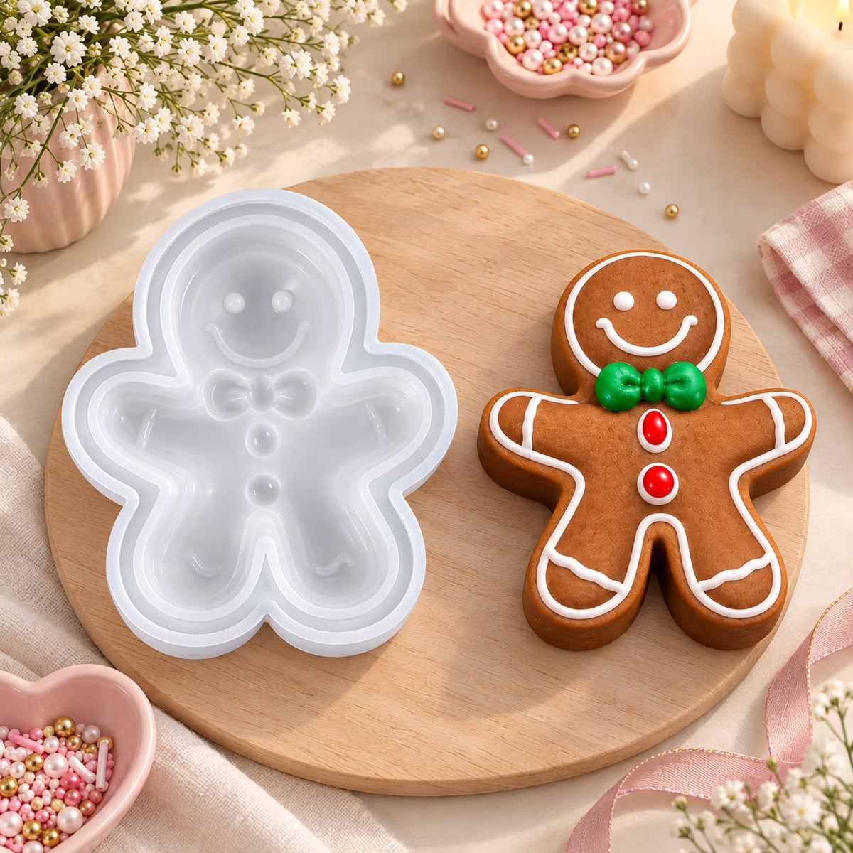Lyba Moulds Christmas Gingerbread Man Silicone Candle Mould