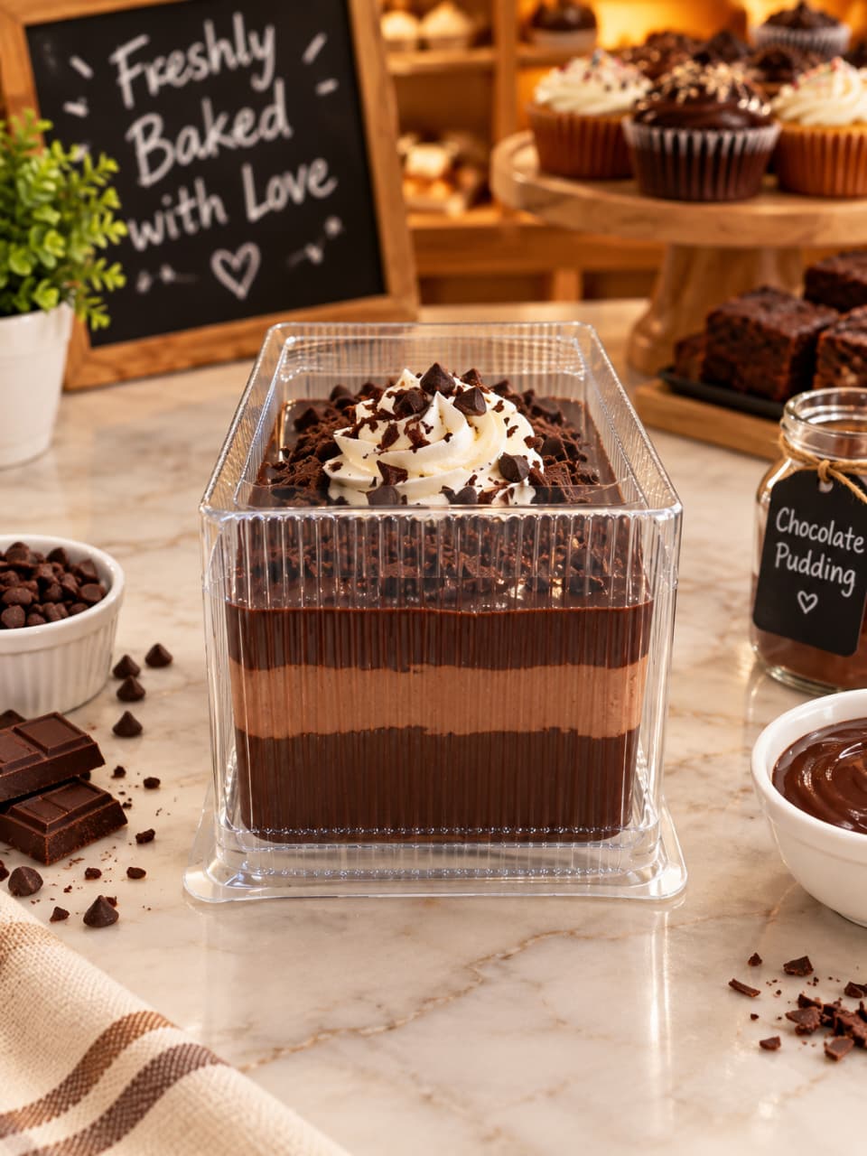 Bakewareindia Transparent Square Dessert Container with Lid, 10Pc PACK