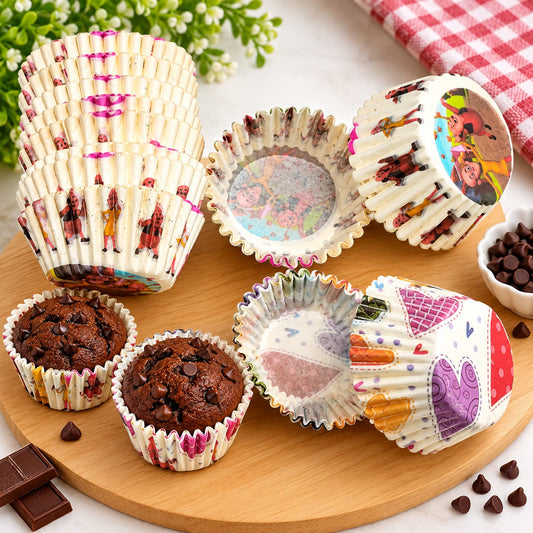 Bakewareind Printed Muffin Cupcake Liners, 200pcs Pack