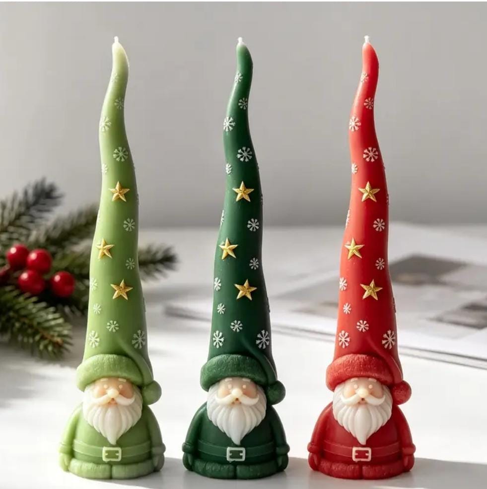 Lyba Moulds 3D Christmas Gnome  Candle Silicone Mould