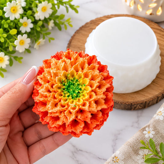 Lyba Moulds 3D Marigold Flower Candle Silicone Mould