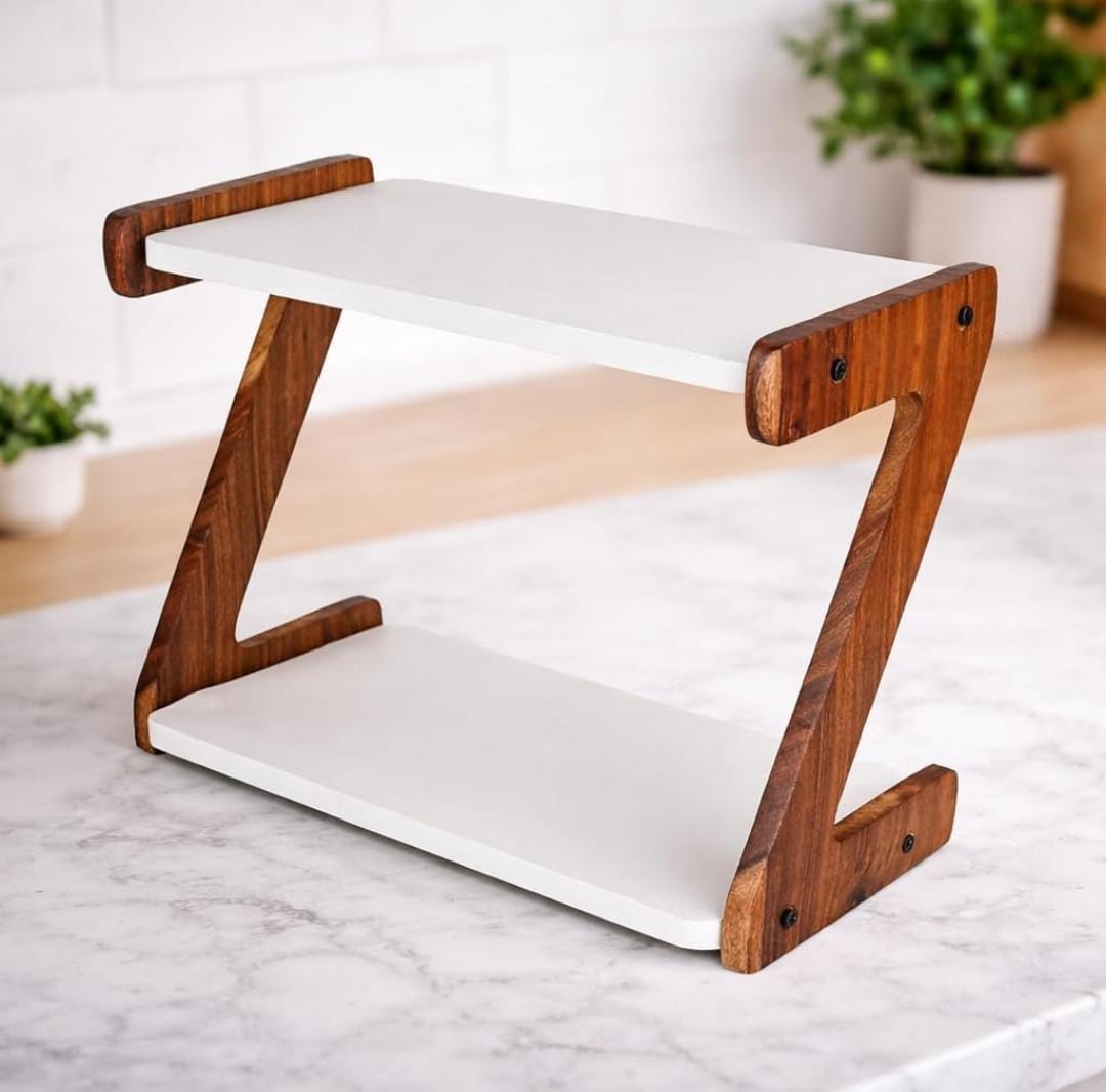 Bakewareind 2-Tier Wooden Rack Exhibition Display Stand