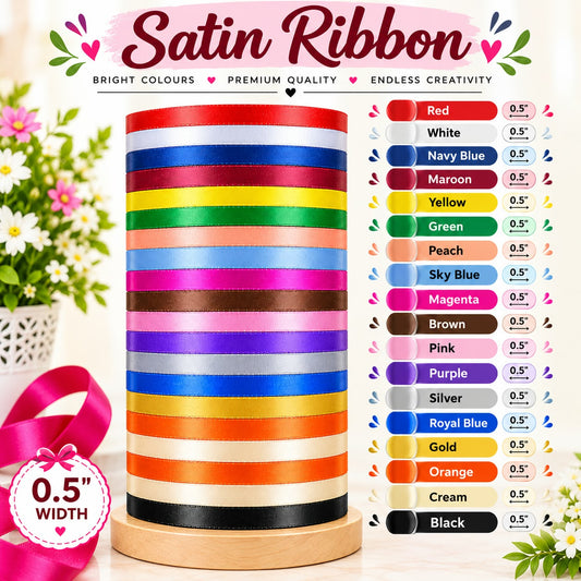 Bakewareind Satin Ribbons for decoration ( Select Colors) ,0.5 Inch Size