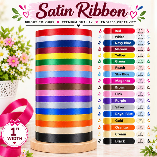 Bakewareind Satin Ribbons for decoration ( Select Colors) ,1 Inch Size