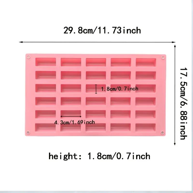 Bakewareind Mini Cylinder Chocolate Silicone Mould, 30 Cavity