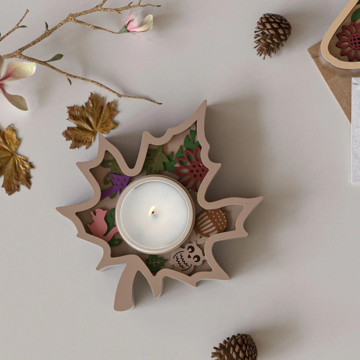 Lyba Moulds Leaf Shape Candle Holder Silicone Mould