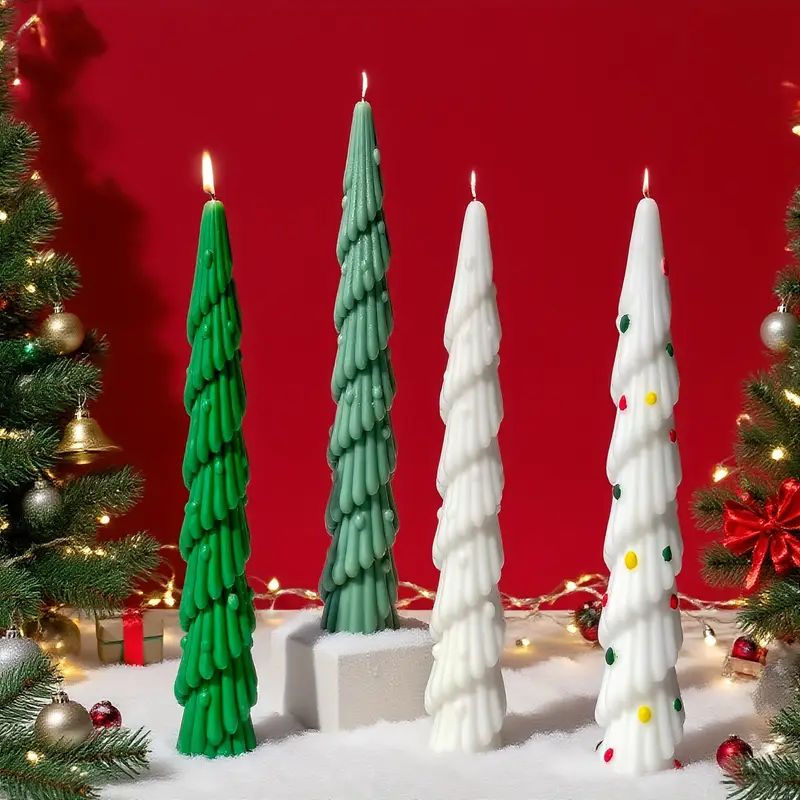 Lyba Moulds Christmas Tree Taper Pillar Silicone Candle Mould