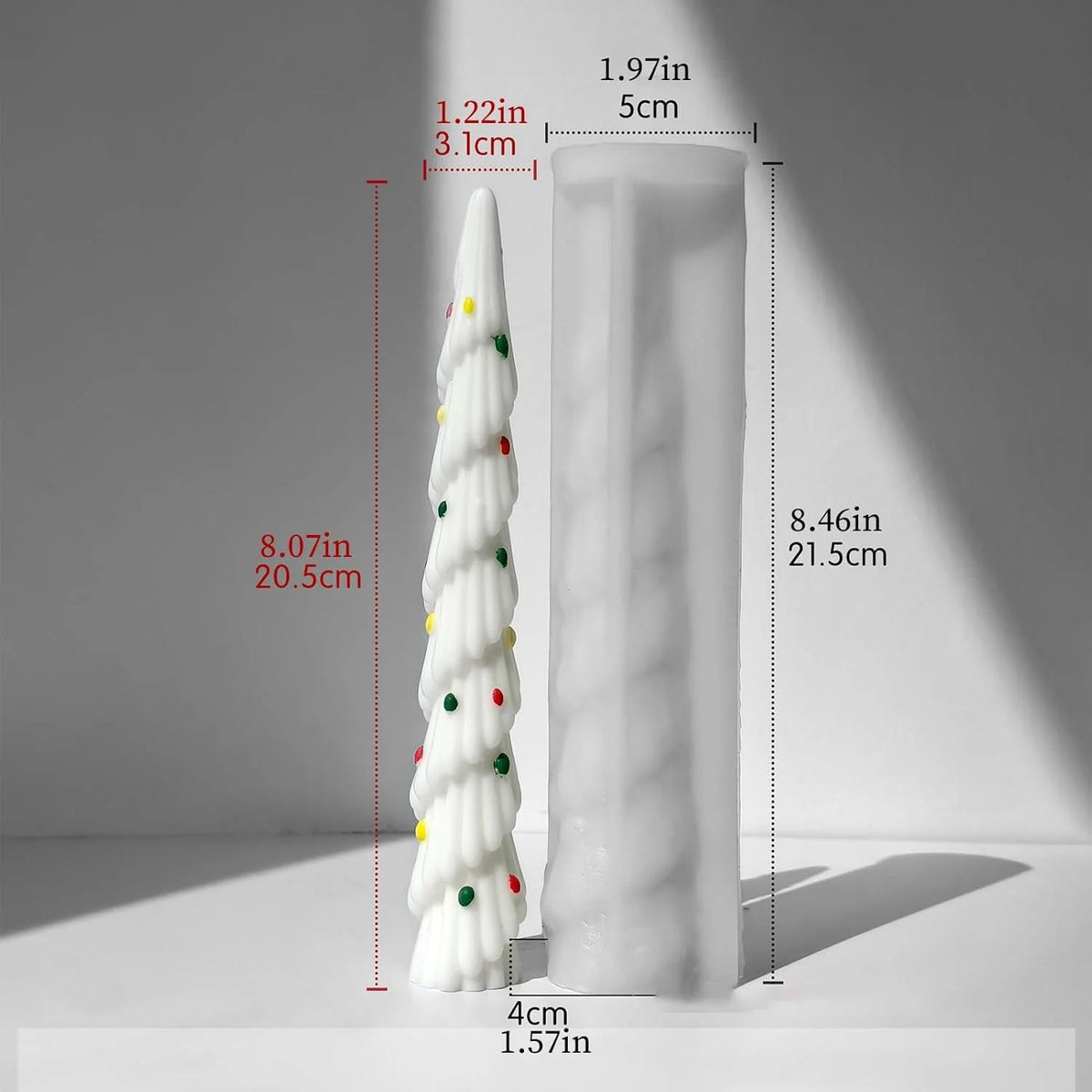 Lyba Moulds Christmas Tree Taper Pillar Silicone Candle Mould