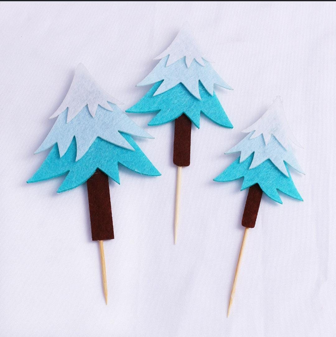 Bakewareind Christmas Tree Cake Decoration Cake Topper,3pcs (Select color)