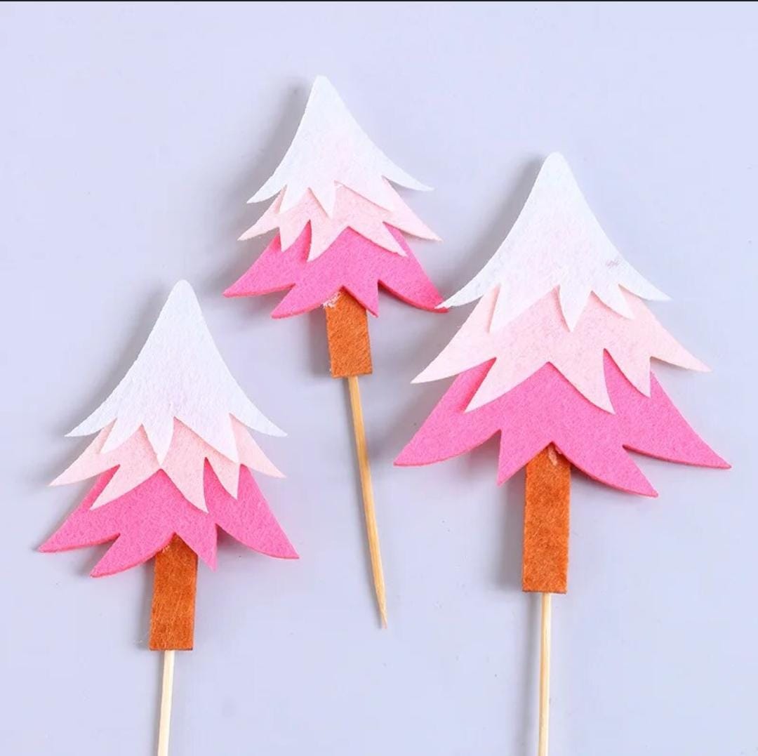 Bakewareind Christmas Tree Cake Decoration Cake Topper,3pcs (Select color)