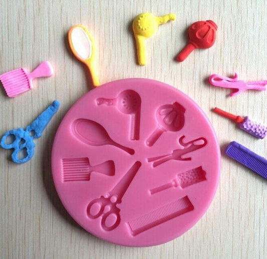 Bakewareind Makeup Fashion Hair Hairdressing Stylist Silicone Mould Sugarcraft