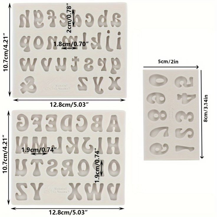 Bakewareind Alphabet Letter Number Silicone Mould Set Cake Mould,3Pcs