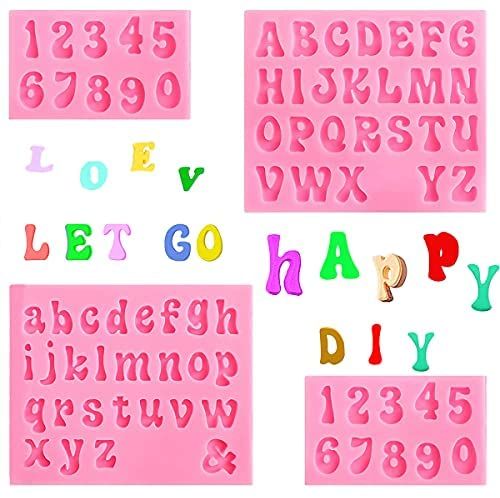 Bakewareind Alphabet Letter Number Silicone Mould Set Cake Mould,3Pcs