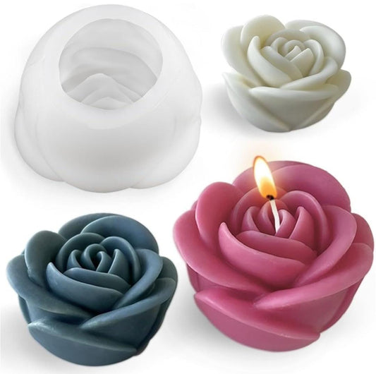Lyba Moulds 3D Rose Flower Candle Silicone Mould
