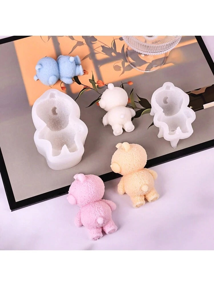 Lyba Moulds 3D Sleepy Bear Chocolate Mousse Baking Candle Silicone Mould, Small