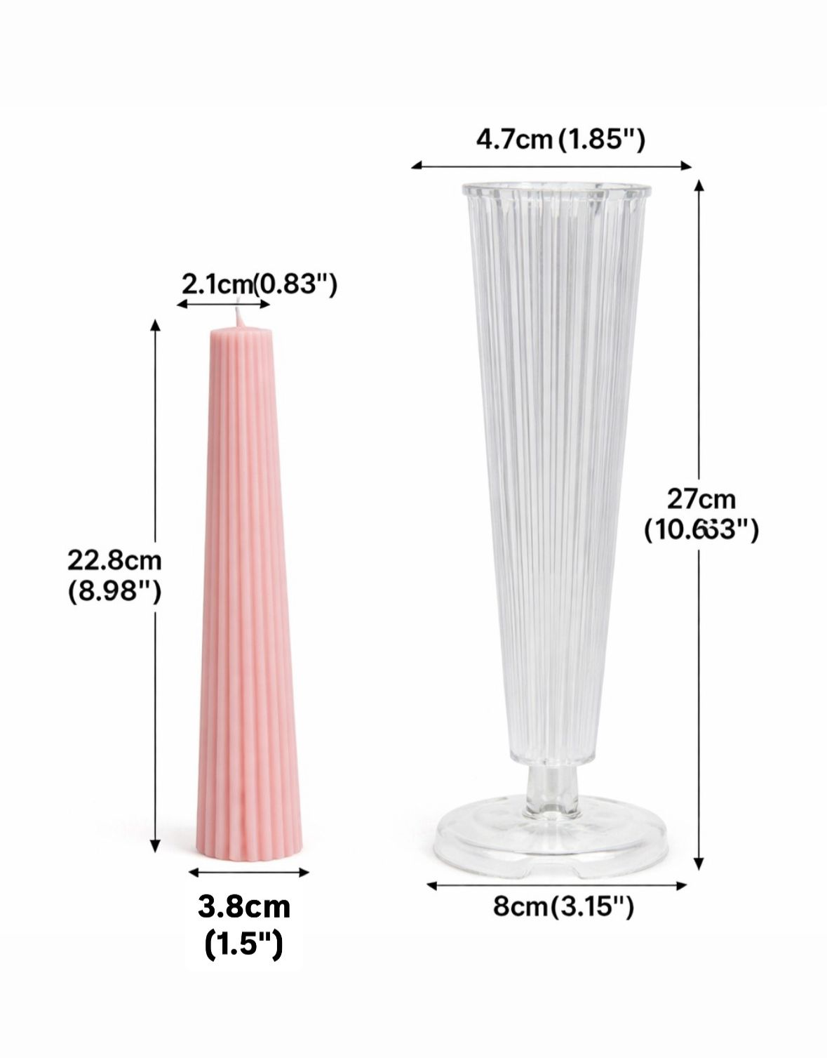 Lyba moulds 3D Trapezoidal Tapered Pillar Candle Polycarbonate Mould