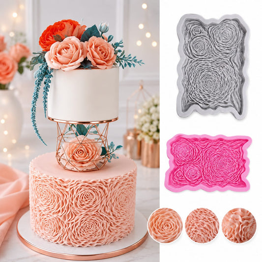 Bakewareind Rosette Texture Silicone Onlay Texture Mat Cake Mould