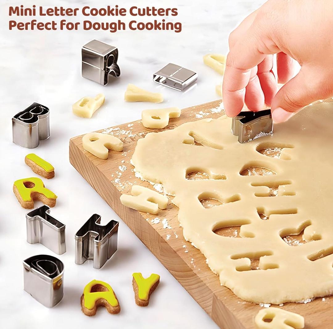 Bakewareind Alphabet Fondant & Cookie Stainless Steel Cutter Set, 26 Pcs