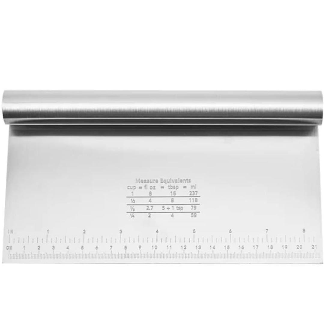 Bakewareind Steel Scrapper Cake Smoother with Height Guide, 8 inch