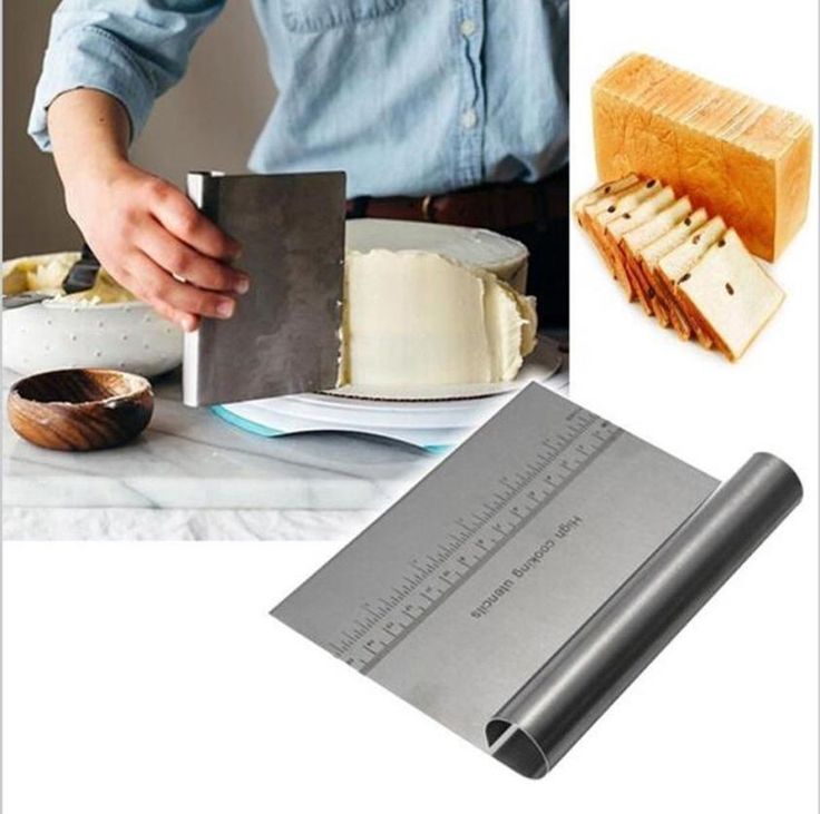 Bakewareind Cake Scrapper Smoother with Height Guide, 6inch