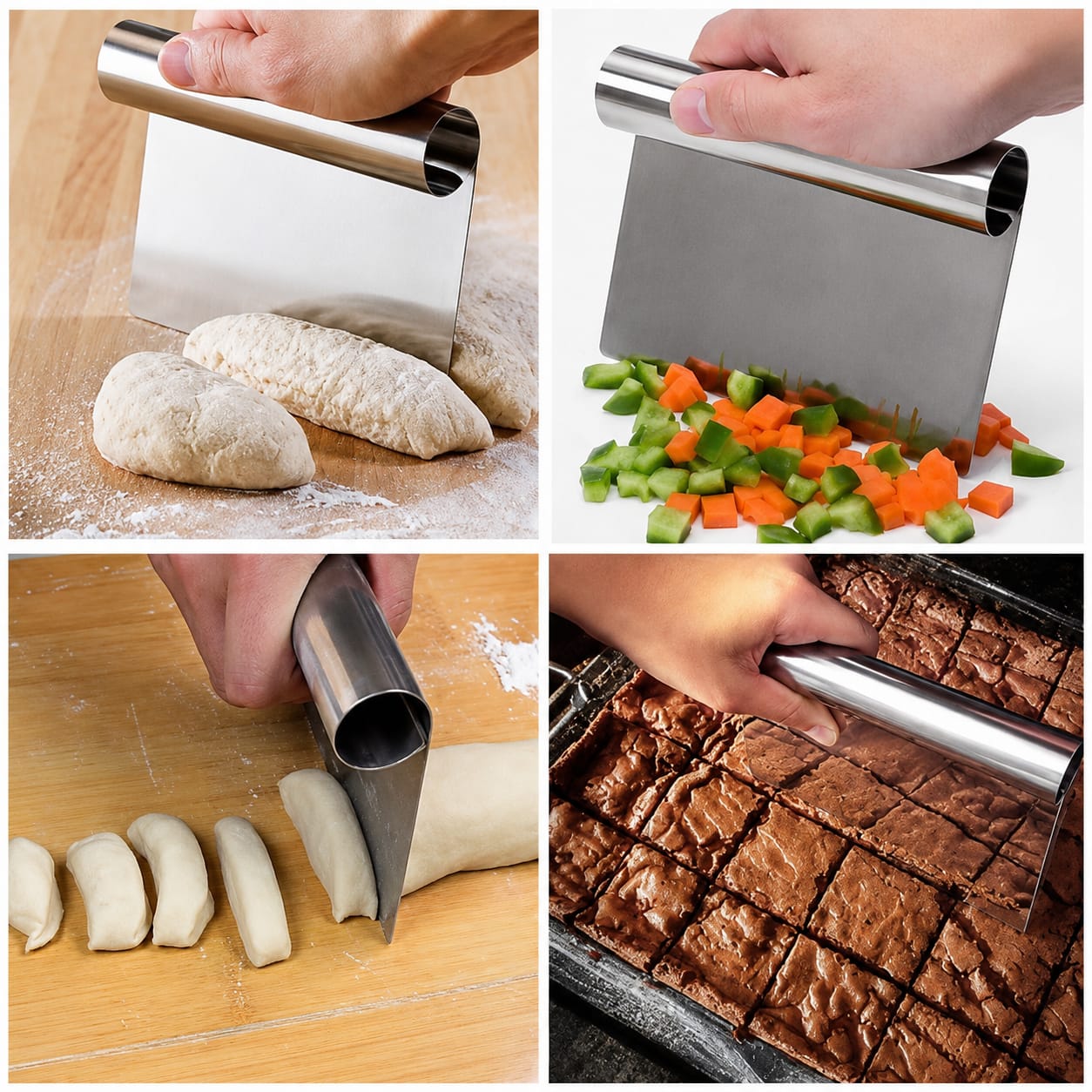 Bakewareind Cake Scrapper Smoother with Height Guide, 6inch