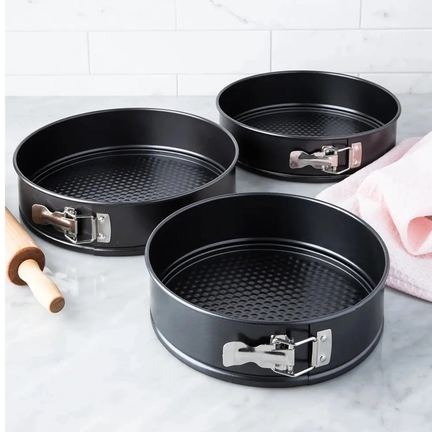 Bakewareind Non-Stick Springform Cake Pan, 3pcs Set