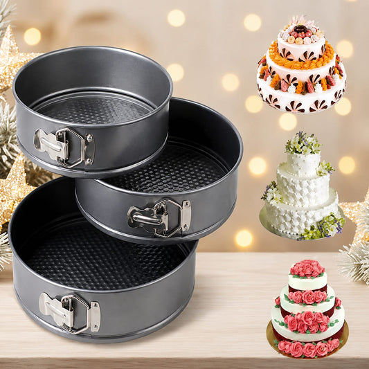Bakewareind Non-Stick Springform Cake Pan, 3pcs Set