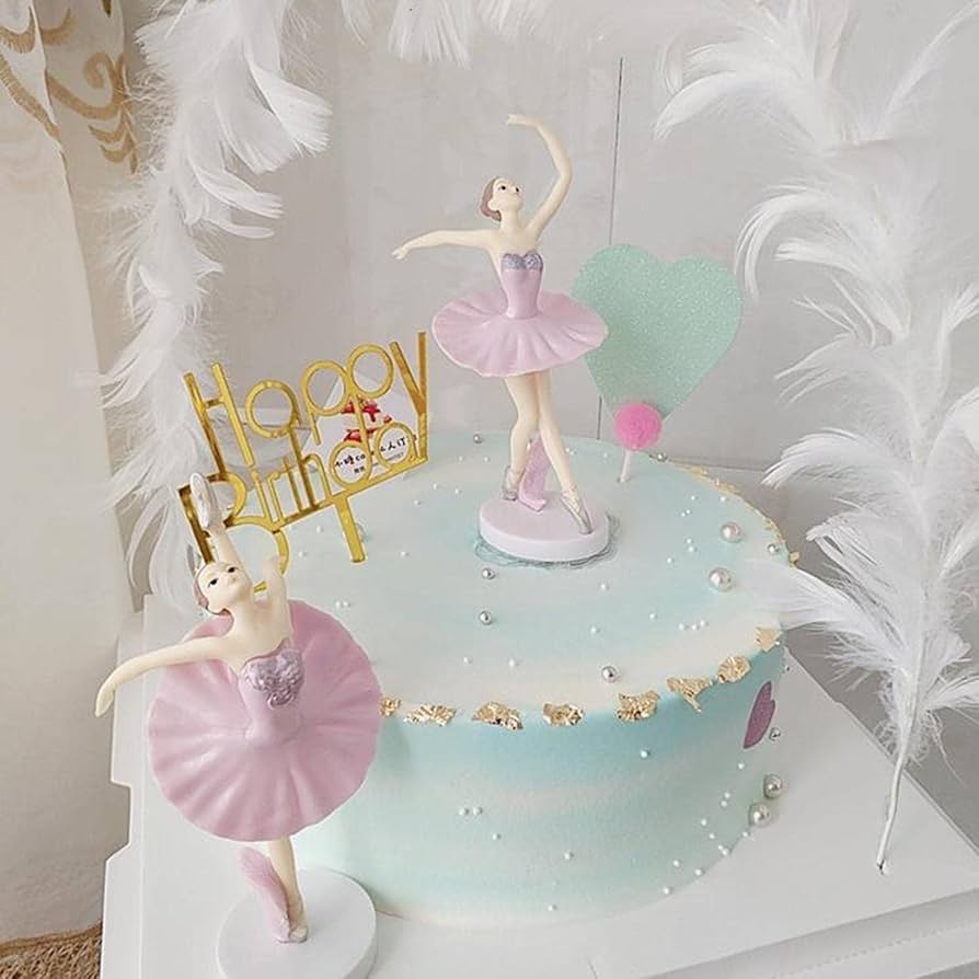 Bakewareind Ballerina Ballet Dancer Toy Cake Topper, 3pcs