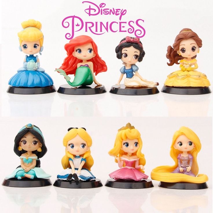 Bakewareind Disney Princess Doll Cake Toy Topper, 8pcs