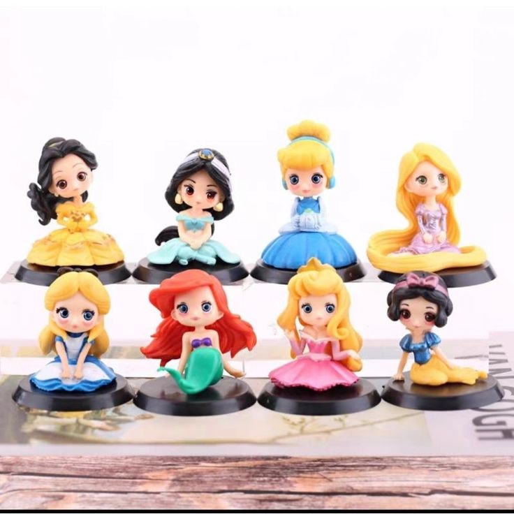 Bakewareind Disney Princess Doll Cake Toy Topper, 8pcs
