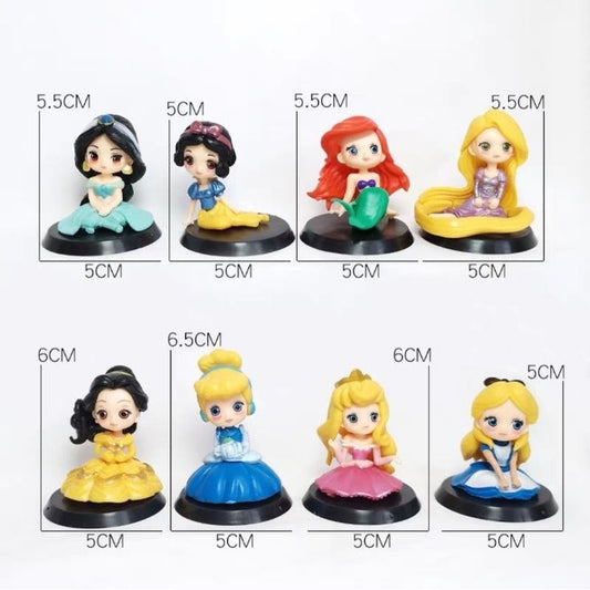 Bakewareind Disney Princess Doll Cake Toy Topper, 8pcs