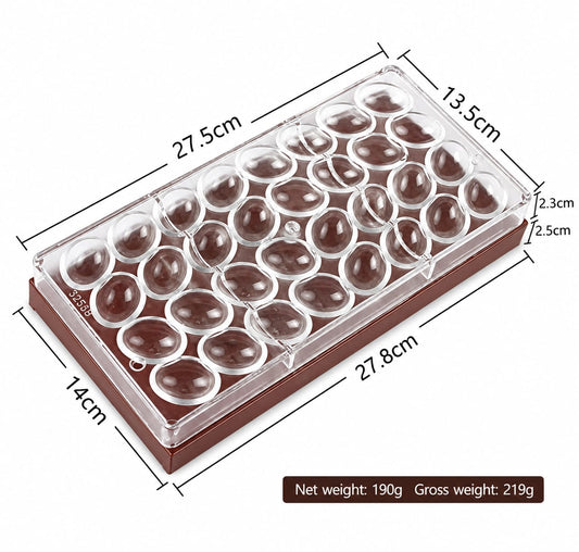 Bakewareind Oval Polycarbonate Chocolate Mould, 32 cavity