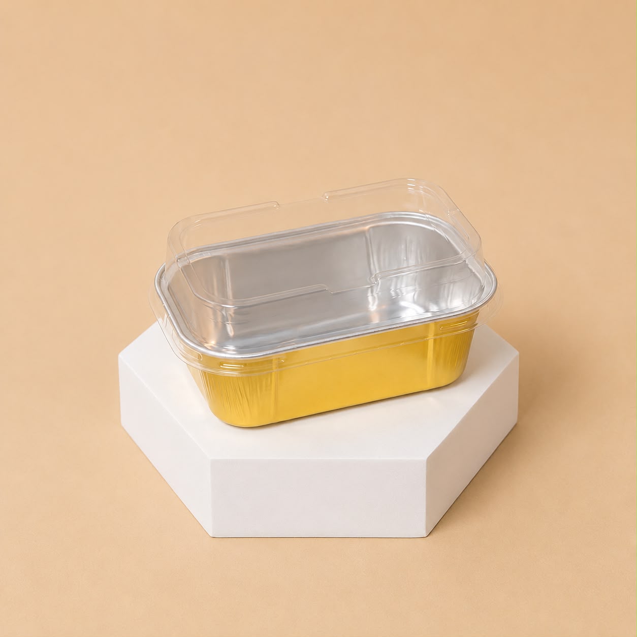 Bakewareind Gold Boat Baking Mousse Cake Cups  Foil Containers with Lid ,25 BOXES (Select Size)