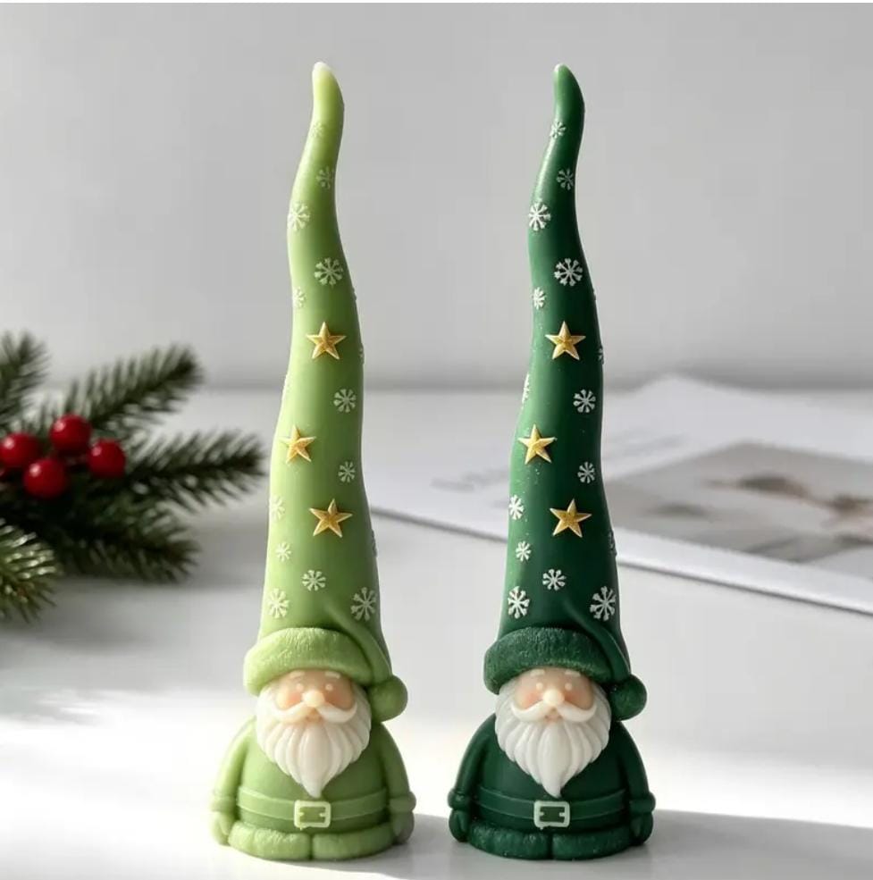 Lyba Moulds 3D Christmas Gnome  Candle Silicone Mould