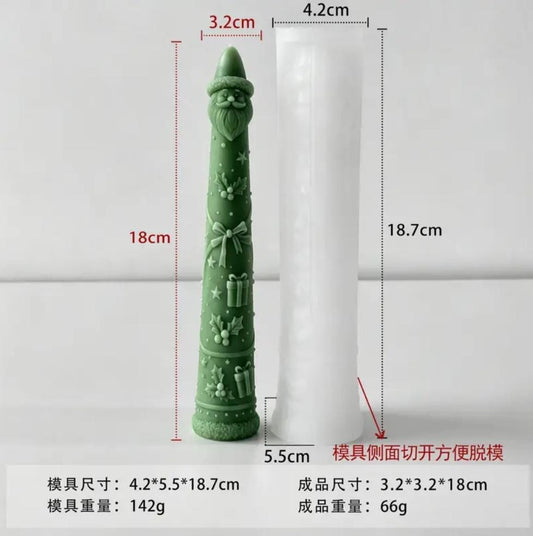 Lyba Moulds 3D Santa Claus Christmas Cone Pillar Candle Silicone Mould