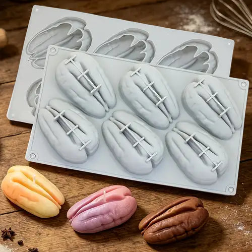 Bakewareind Walnut Dryfruit Pecan Mousse Cake Silicone Mould , 6 cavity