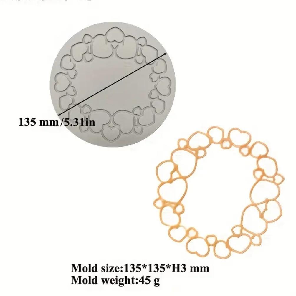 Bakeawreind Heart Pattern Chocolate Garnish Silicone Mould - Bakeware India