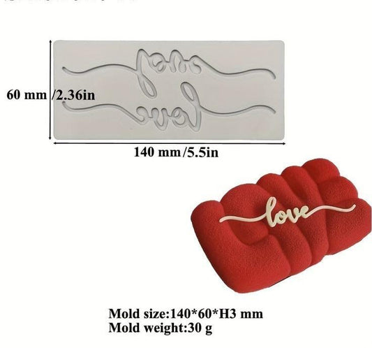 Bakeawreind Love Chocolate Garnish Silicone Mould - Bakeware India