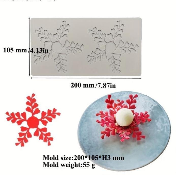 Bakeawreind Snowflake Chocolate Garnish Silicone Mould - Bakeware India