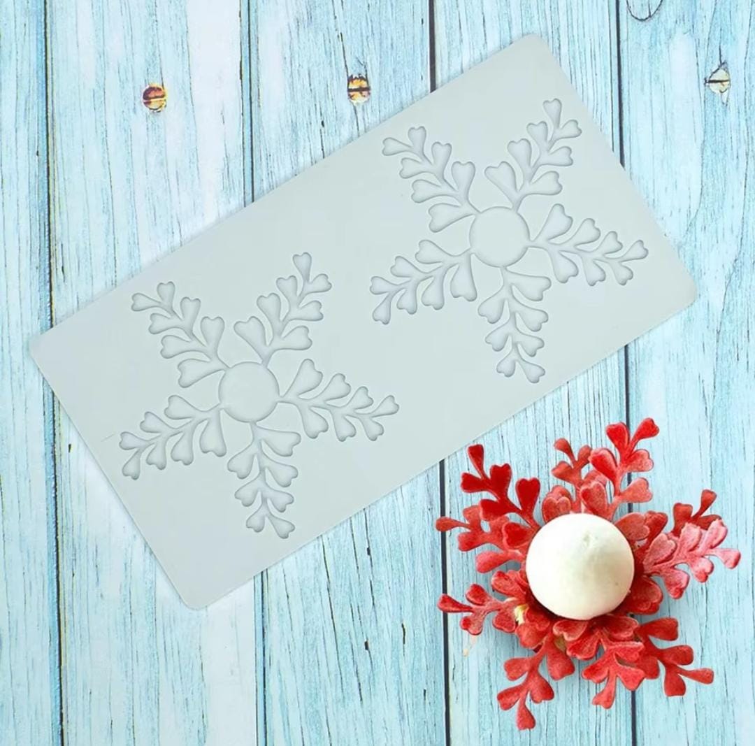 Bakeawreind Snowflake Chocolate Garnish Silicone Mould - Bakeware India