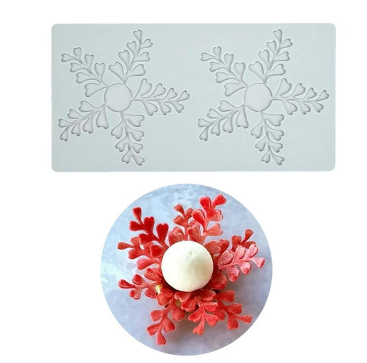 Bakeawreind Snowflake Chocolate Garnish Silicone Mould - Bakeware India