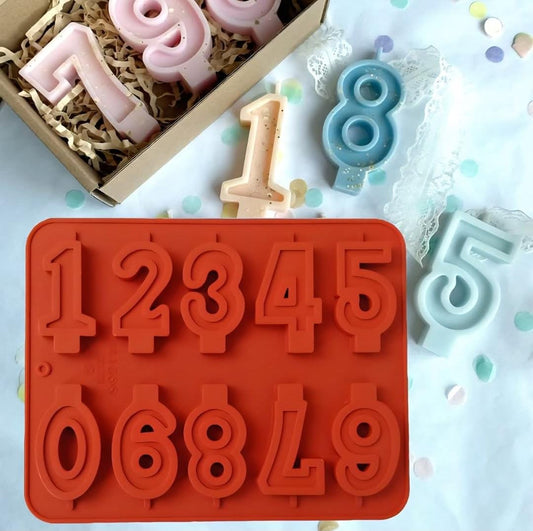 Bakewareind 0 - 9 Number Candle Lollipop Chocolate Cake Silicone Mould - Bakeware India