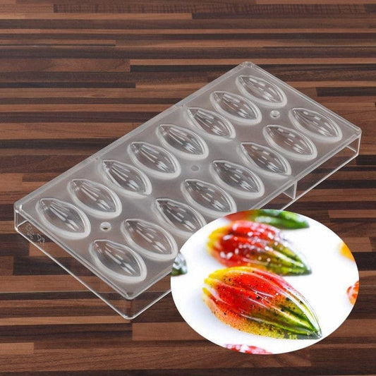 Bakewareind 16 cavity Olive Fruit Lotus shape polycarbonate chocolate mould - Bakeware India