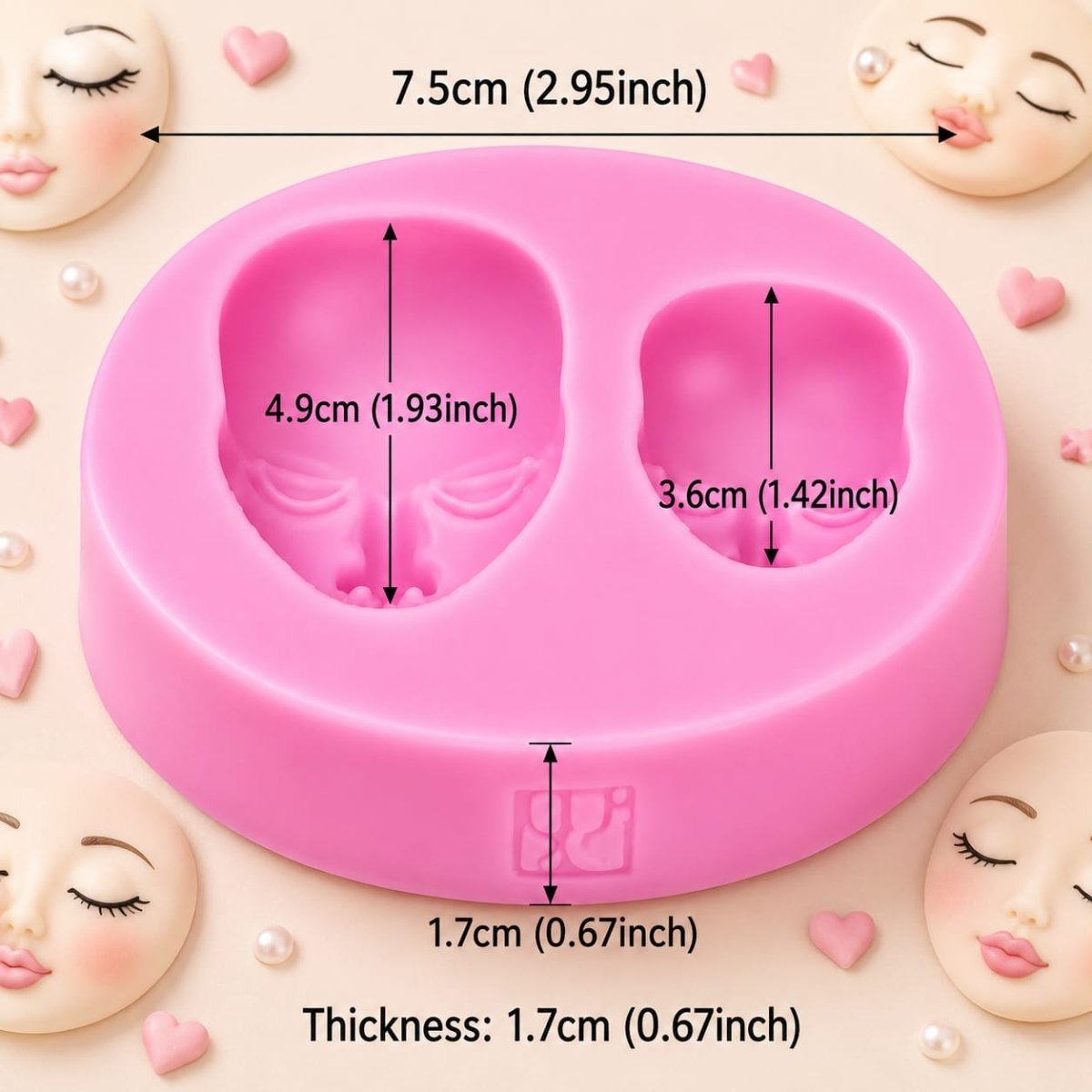 Bakewareind 2 in 1 Human Face Silicone Fondant Cake Mould - Bakeware India