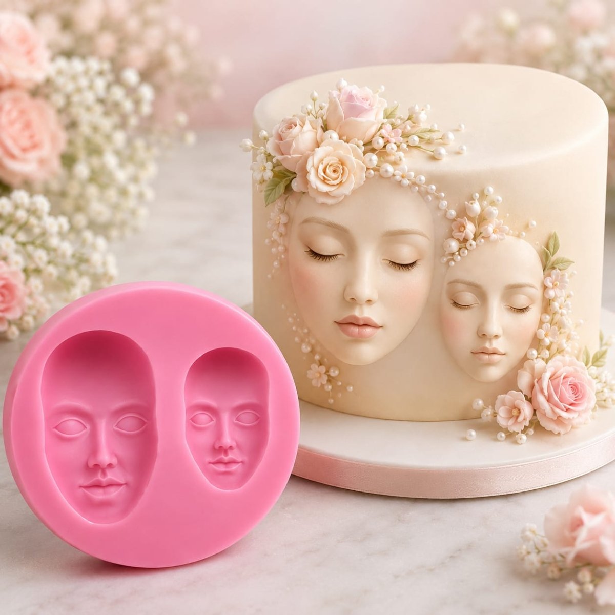Bakewareind 2 in 1 Human Face Silicone Fondant Cake Mould - Bakeware India